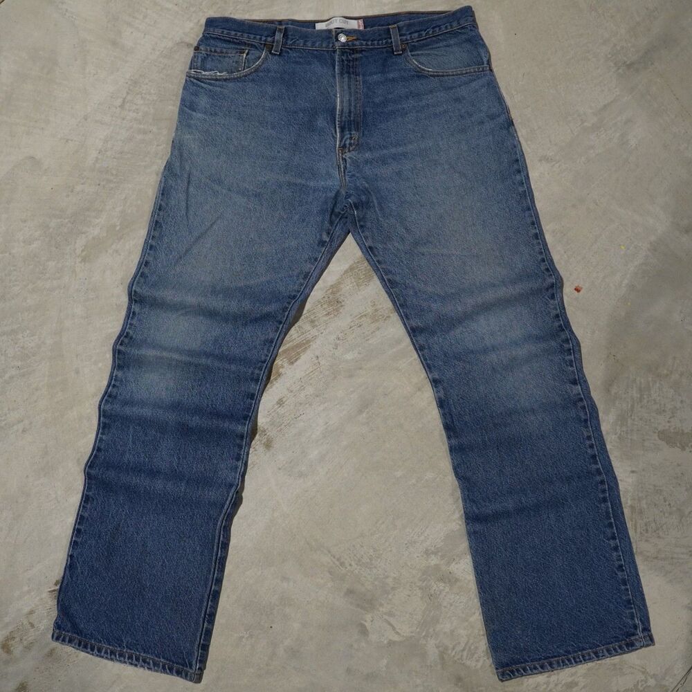 Y2K Levis 517 Boot Cut Jeans Mens 38x34 Medium Wash Faded Blue Tab Western Denim